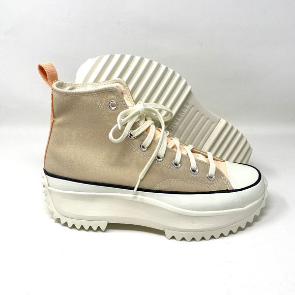 Converse RUN STAR HIKE HI Farro Sesame Crimson Tint Sneaker Women's Size 171121C - Picture 3 of 10